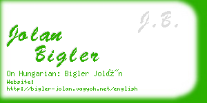 jolan bigler business card